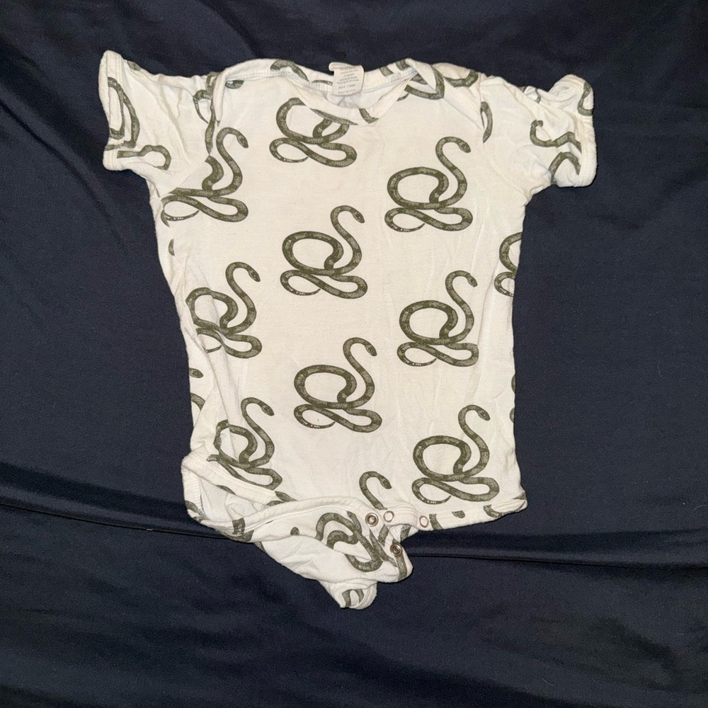 Kate Quinn Cream Bodysuit with Green Snake Print